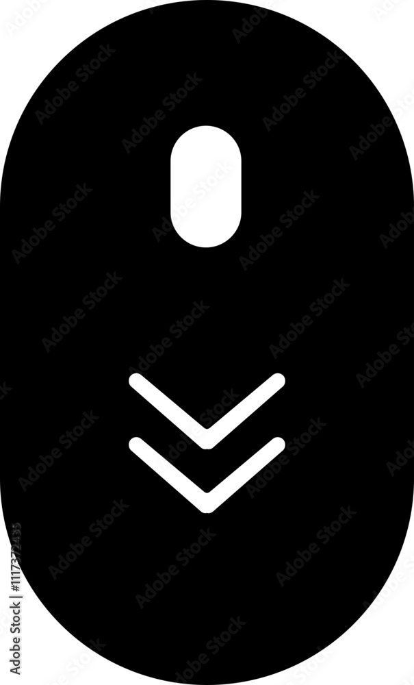 Poster scroll mouse icon in trendy black flat style. swipe mouse sign vector illustration. modern pictogram