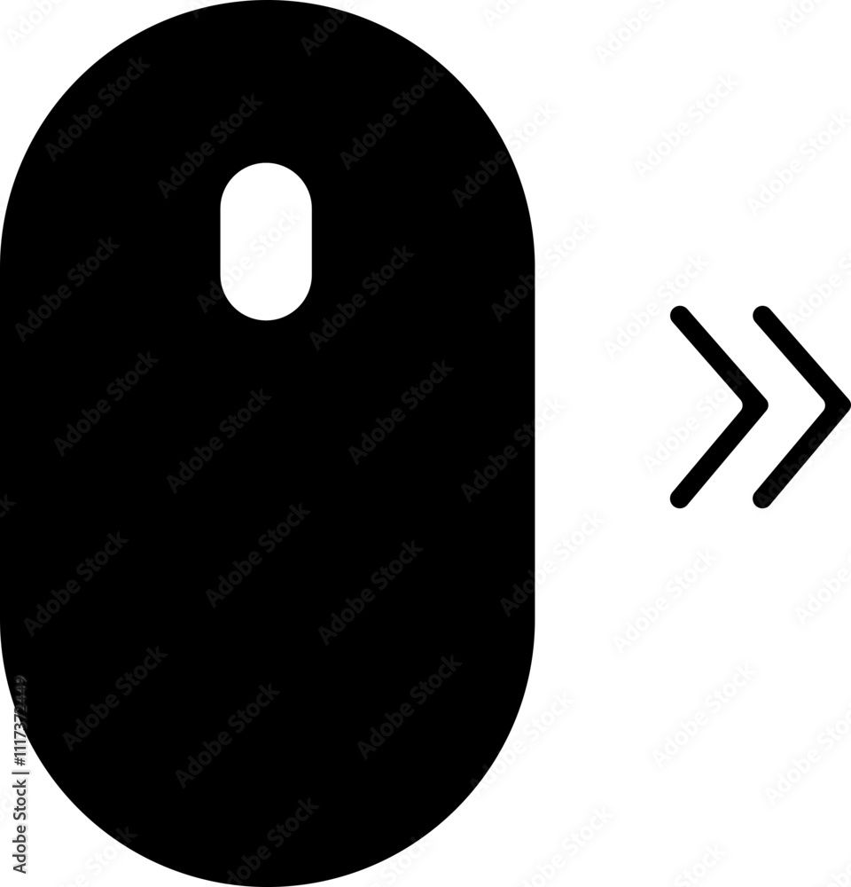 Poster scroll mouse icon in trendy black flat style. swipe mouse sign vector illustration. modern pictogram