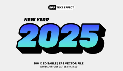 Text Effect Creative Design New Year 2025