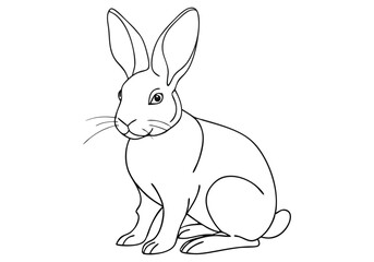 Continuous One-Line Drawing of a Rabbit - Minimalist Animal Design