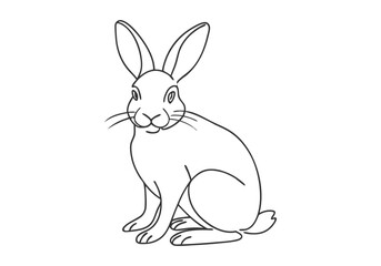 Continuous One-Line Drawing of a Rabbit - Minimalist Animal Design