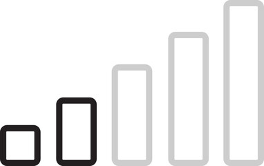 Signal strength level line icon vector pictogram graphic, mobile antenna connection quality low symbol sign illustration. Cellular network transmission image isolated on transparent background.