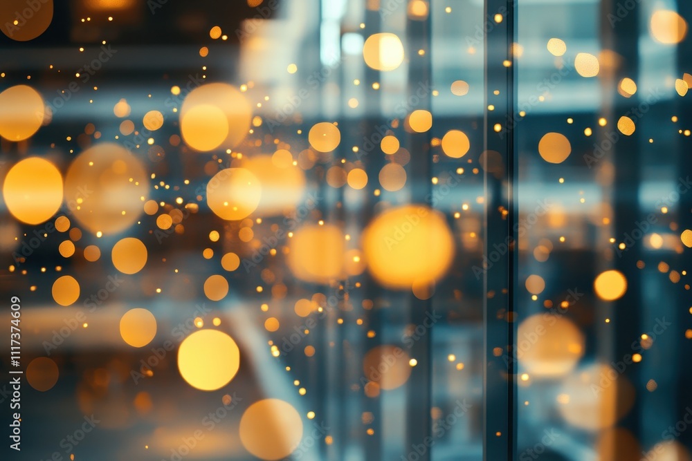 Poster a blurred background with glowing bokeh lights creating a warm, atmospheric effect.