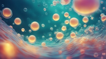 Abstract representation of bubbles in a fluid environment, showcasing vibrant colors and depth.