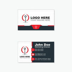 Clean and modern business card mockup featuring a red, black, and white design with space for company logo and details. Ideal for branding and corporate presentations.