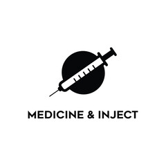 logo icon design medicine and injection