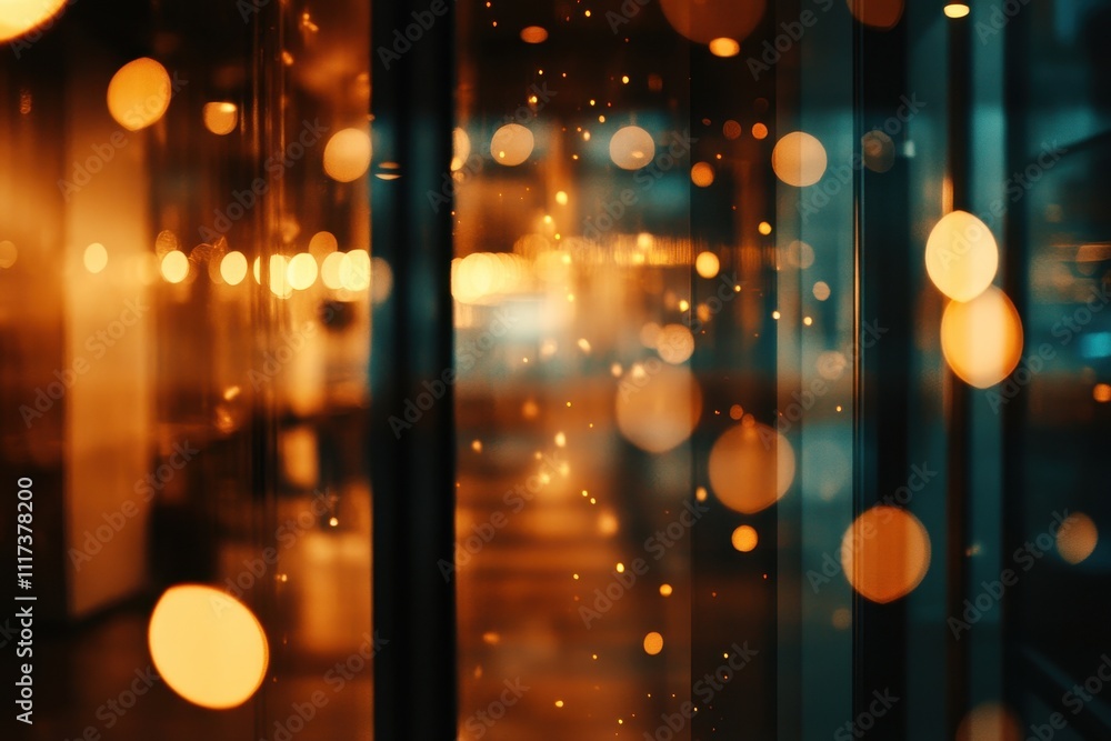 Aufkleber abstract image with warm bokeh lights creating a cozy, inviting atmosphere.