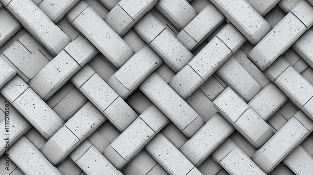Poster pavement with interlocking textured bricks seamless pattern. vector pathway texture top view. outdoo
