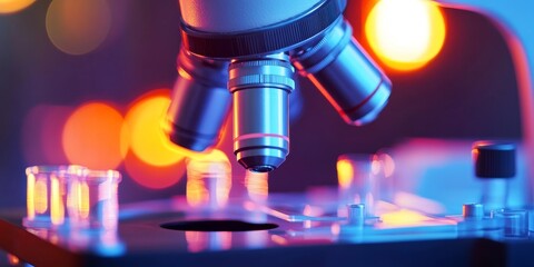 Healthcare researchers in life science laboratories focus on critical analysis and evaluation. Microscopes and test tubes are essential tools as healthcare researchers conduct vital studies and