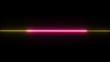 Straight line animation on black background.