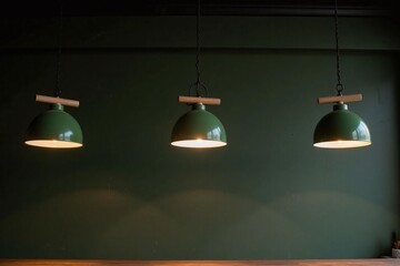 Modern kitchen bohemian touch dark green wall pendant lights