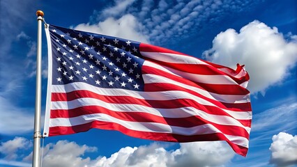 USA flag on white background. For USA Memorial Day, Veteran's Day, Labor Day, or the 4th of July celebration. generative ai