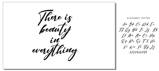 Isolated calligraphy on white background. Quote about photo and photography. There is beauty in everything.
