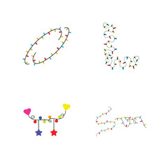 Christmas light arrangements vector illustration