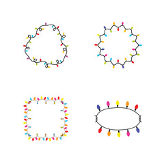 Vector illustration of Christmas light arrangements