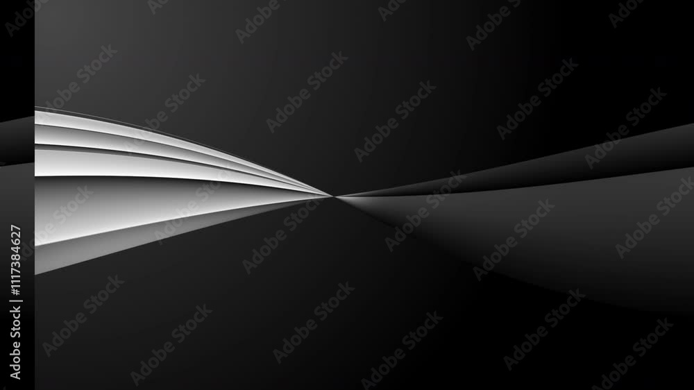 Poster a minimalist design featuring elegant curved lines against a black background, creating a sense of f