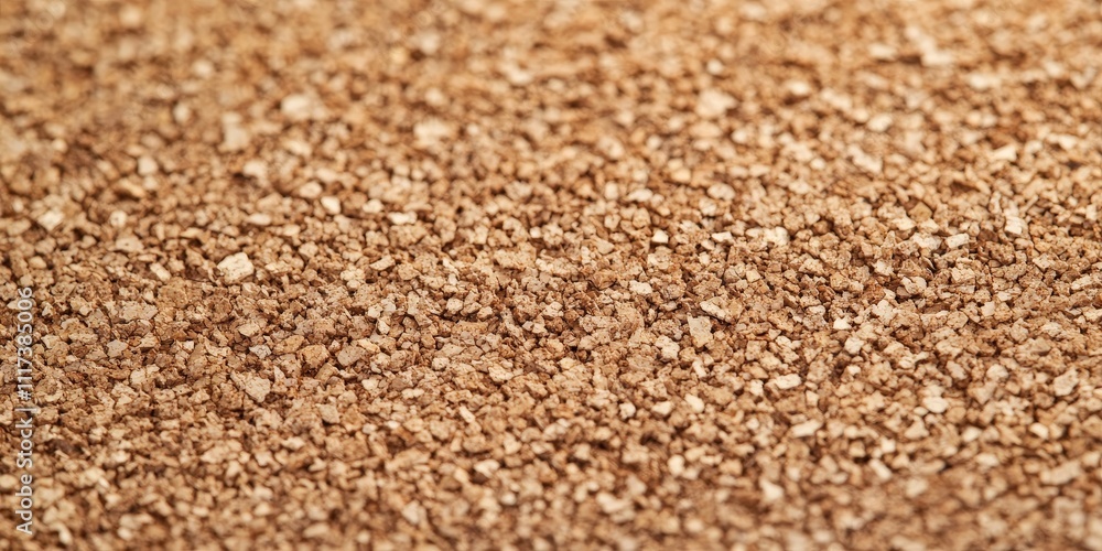 Poster detailed extreme macro shot highlighting the intricate structure of cork board material, showcasing 