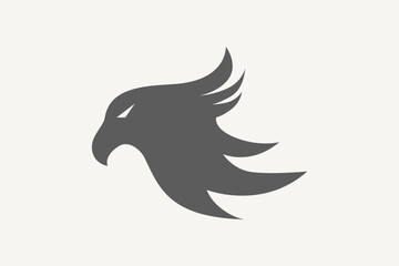 Eagle head minimalist logo vector