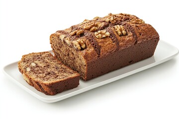 A beautifully baked cozonac loaf with a golden crust, sliced to reveal its rich.