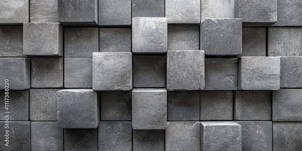 Poster gray blocks create a textured wall background, providing a stylish and modern appearance. this gray 