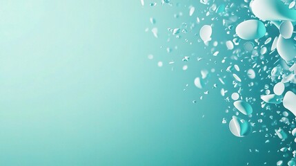 Serene Abstract Medical Icons with Bubbles on Soft Aqua Background