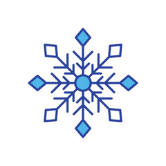 Snowflake icon isolated on a white background. Vector illustration.