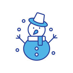 Snowman icon isolated on a white background. Vector illustration.