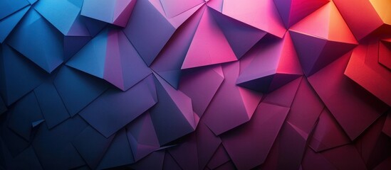 Obraz premium Vibrant Polygon Mosaic Geometric Abstract Digital Artwork with Gradient Prism Kaleidoscopic Pattern and Faceted Polygonal Shapes Stunning colorful low poly triangular fractal design