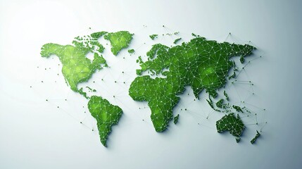 Global social network. Future. Green futuristic background with planet Earth. Internet and technology.