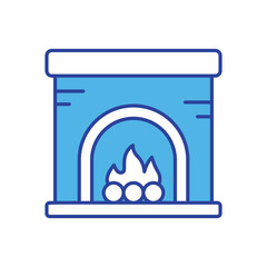 Fireplace icon isolated on a white background. Vector illustration.