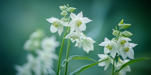 White Helleborine, also known as Cephalanthera damasonium, showcases its unique beauty with delicate blooms, making it a captivating subject for nature photography featuring White Helleborine.