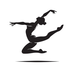 Gymnastics female vector illustration silhouette