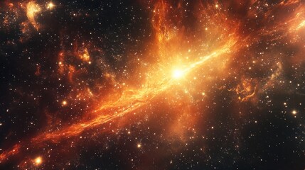 Cosmic Inferno: A Fiery Nebula's Celestial Dance