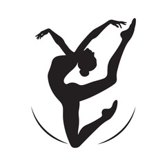 Gymnastics female vector illustration silhouette