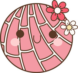 Naklejka premium Round Shape Mexican Pan Dulce, Conchas