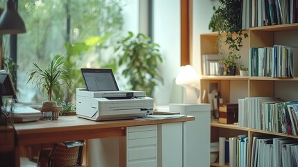 Fototapeta premium Professional or office plotter lag format photo. Generative Ai