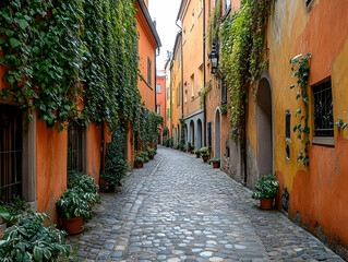 Cobblestone Alleyway: A Realistic Image of a Charming European Street