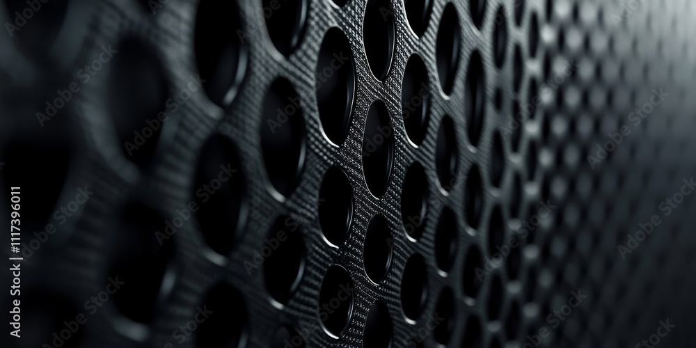 Poster dark metal mesh texture creating a captivating background, ideal for design projects requiring a str
