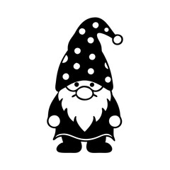 christmas gnome silhouette, christmas vector icon - silhouette vector art of christmas gnome, symbolizing holiday celebrations. christmas silhouette.