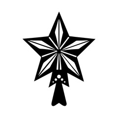 Obraz premium christmas star topper silhouette, christmas vector icon - silhouette vector art of christmas star topper, symbolizing holiday celebrations. christmas silhouette.