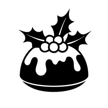 recommend clip art: christmas pudding silhouette, christmas vector icon - silhouette vector art of christmas pudding, symbolizing holiday celebrations. christmas silhouette.