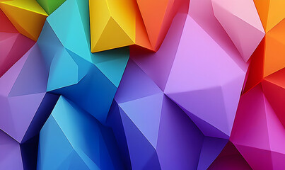 Fototapeta premium Vibrant abstract background of colorful geometric shapes, ideal for modern designs, presentations, or website banners.