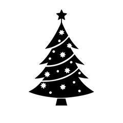 christmas tree silhouette, christmas vector icon - silhouette vector art of christmas tree, symbolizing holiday celebrations. christmas silhouette.