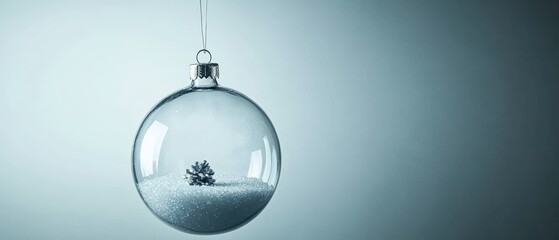 A beautiful glass ornament featuring a miniature snowball scene, perfect for adding a festive touch to any Christmas decoration.