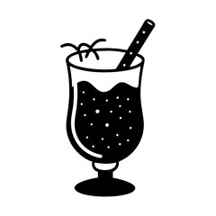 eggnog glass silhouette, christmas vector icon - silhouette vector art of eggnog glass, symbolizing holiday celebrations. christmas silhouette.