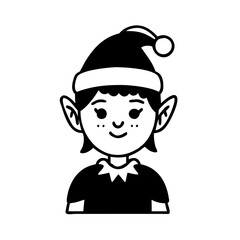 elf silhouette, christmas vector icon - silhouette vector art of elf, symbolizing holiday celebrations. christmas silhouette.