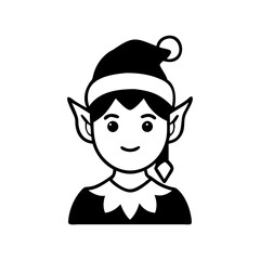 elf silhouette, christmas vector icon - silhouette vector art of elf, symbolizing holiday celebrations. christmas silhouette.