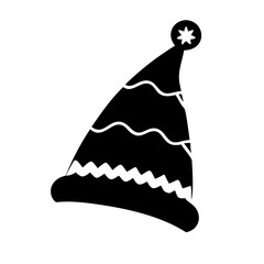 festive hat silhouette, christmas vector icon - silhouette vector art of festive hat, symbolizing holiday celebrations. christmas silhouette.