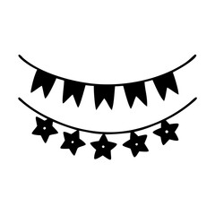 Obraz premium garland silhouette, christmas vector icon - silhouette vector art of garland, symbolizing holiday celebrations. christmas silhouette.