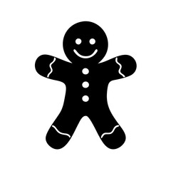 gingerbread man silhouette, christmas vector icon - silhouette vector art of gingerbread man, symbolizing holiday celebrations. christmas silhouette.